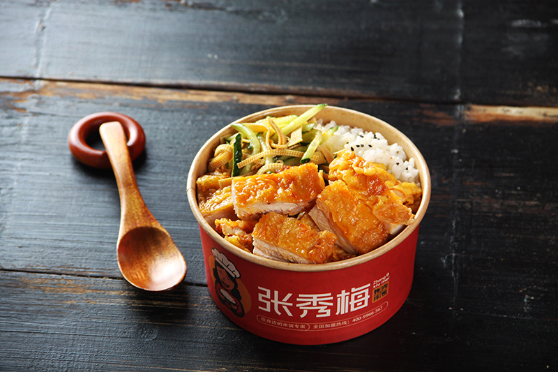 炸鸡排拌饭